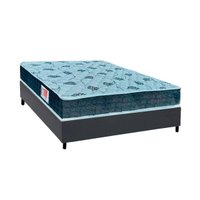 Cama Box Casal: Colchão Espuma D45 Orthoflex Comfortpedic + Base CRC Courano Gray (138x188)