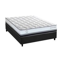 Cama Box Viúva: Colchão Molas Ensacadas Herval La Playa C1634 + Base CRC Suede Gray (128x188x33)