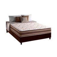 Cama Box Casal: Colchão Molas Ensacadas D Angelis Anjos Duo Sono+ Base CRC Suede Brown (138x188)