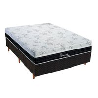 Cama Box Casal: Colchão Molas MasterPocket Ensacadas Polar Diamond + Base CRC Rústico Black (138x188)