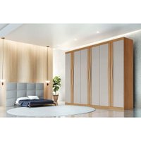 Guarda Roupa Casal 6 Portas e 6 Gavetas Linea Naturale/Off White - Rufato