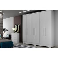 Guarda Roupa Casal 6 Portas e 2 Gavetas c/ Pés Milly/Veneza Neve - Novo Horizonte