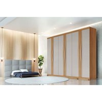 Guarda Roupa Casal 6 Portas e 6 Gavetas c/ Pés Linea Naturale/Off White - Rufato