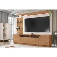 Home p/ TV até 75 Pol Vesper c/ Led e 3 Portas 240x196cm Freijo/Off White - Caemmun