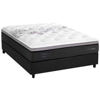 Cama Box Casal: Colchão Molas Ensacadas Herval Partenon C1629 ViscoGel + Base CRC Suede Gray (138x188x33)