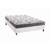 Conjunto Box Casal: Colchão Espuma Herval D28 / AG65 Ortopedic Black + Base CRC Courano White (138x188)