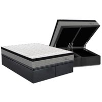 Cama Box Baú King: Colchão Molas MasterPocket Ensacadas Orthoflex Titan + Base CRC Suede Gray (193x203)
