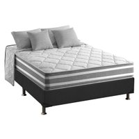 Cama Box Casal: Colchão Molas Ensacadas D Angelis Anjos Duo Sono + Base CRC Suede Gray (138x188)