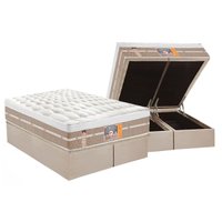 Cama Box Baú King: Colchão Molas MasterPocket Ensacadas Castor Silver Star Air + Base CRC Suede Clean (193x203)
