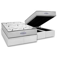 Cama Box Baú King: Colchão Espuma D45 Ortobom Highfoam + Base CRC Courano White (186x198)