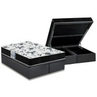 Cama Box Baú King: Colchão Ortopédico Probel D28 ProDormir Advanced Tech1000 + Base CRC Suede Gray (193x203)