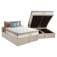 Cama Box Baú : Colchão Molas Ensacadas D Angelis Anjos Superlastic King Best + Base CRC Suede Clean (193x203)