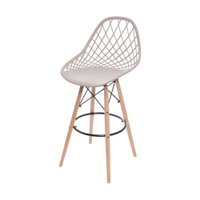Banqueta OR-6618 em Polipropileno e Base de Madeira OR Design - Fendi