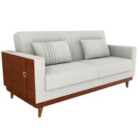 Sofa Cama 2 Lugares 203 cm Esther Boucle Natural Corino Whisk Milani Store