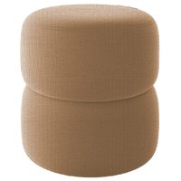 Puff Redondo Decorativo 49X43 cm Paris Linho Bege Milani Store