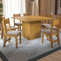 Mesa de Jantar 8 Lugares Carpa Mel/Clay - Pnr Móveis