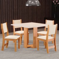 Mesa de Jantar 4 Lugares Hilda Mel/Blonde/Nude - Pnr Móveis
