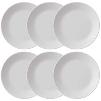 Jogo 6 Pratos Rasos 25,5cm Refeição Branco Redondo Plástico