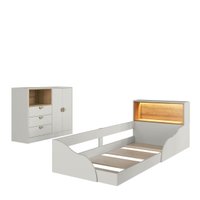 Quarto Infantil com Cama de Solteiro Montessoriana com Led e