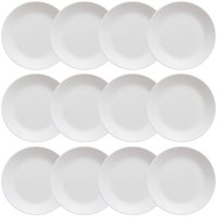 Kit 12 Pratos Plásticos Servir 25cm Branco Coza Cozy Eventos