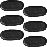 Kit 6 Travessas Rasas 16,5x8cm Cerâmica Preta Porto Brasil M