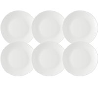 Jogo 6 Pratos para Sobremesa Rasos 18cm Branco Plástico Coza