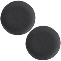 Jogo 2 Pratos Rasos Cerâmica 26,5cm Orgânico Preto Matte Por