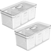 Kit 2 Organizadores de Geladeira 5l Clear Fresh 3 Cestos Ou