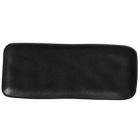 Travessa 22x9cm Orgânico Preto Fosco Cerâmica Comida Japones