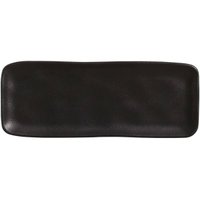 Travessa Preta Orgânica 33x13cm Cerâmica Sushi Porto Brasil