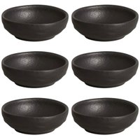 Kit 6 Ramequins 9x3cm Cerâmica 70ml Orgânico Preto Matte Mol