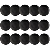 Jogo 15 Pratos para Sobremesa Redondos 18cm Preto Coza Doces
