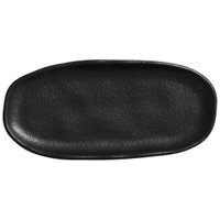 Kit 40 Travessas Oval Mini 16,5x8cm Rasa Cerâmica Preto Buff