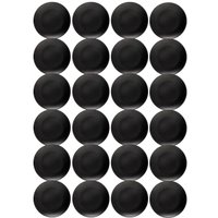 Kit 24 Pratos Plásticos 18cm Rasos Redondos Pretos Coza Sobr