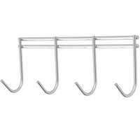 Suporte Porta Vassouras com 4 Ganchos 16,10x6,5cm Cromado Ma