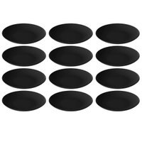 Kit 12 Pratos Plásticos Servir 25cm Buffet Coza Preto Doces Salgados Festas Eventos