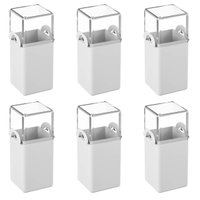 Kit 6 Paliteiros de Mesa 5x4x9cm Branco Plástico Coza 70ml R