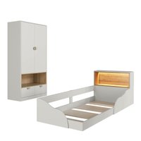 Quarto Infantil com Cama de Solteiro Montessoriana - Branco