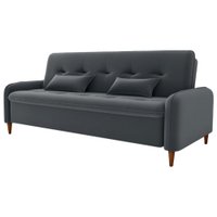 Sofa Cama 2 Lugares 206cm Donna Veludo E425 Cinza Milani Store