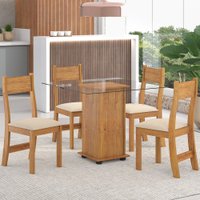 Mesa de Jantar 4 Lugares Penha Mel/Nude - Pnr Móveis
