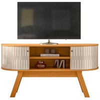 Rack Bancada Tv 55 Pol 136 cm Atlanta Cinamomo Off White MADETEC