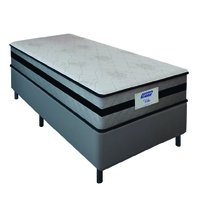Cama Box Solteiro Gazin com Molas Ensacadas Vibe 88x188x60cm Cinza/Preto