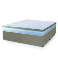 Cama Box Casal Colchão Com Molas Ensacadas 138x188x60cm Dunas Branco/Bege Hellen