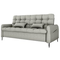 Sofa Cama 2 Lugares 200cm Pillar Linho Vancouver E487 Cinza Milani Store