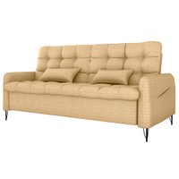 Sofa Cama 2 Lugares 200cm Pillar Linho Vancouver E486 Palha Milani Store