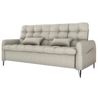Sofa Cama 2 Lugares 200cm Pillar Linho Vancouver E483 Bege Milani Store