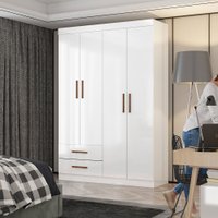 Guarda Roupa Casal Lu 4 Portas 2 Gavetas Carioca M&oacute;veis