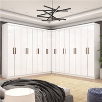 Closet Casal Duplo Rubi Premium 16 Portas 8 Gavetas