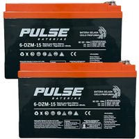 Bateria de Chumbo Ciclo Profundo 12V 15Ah Pulse Kit com 2