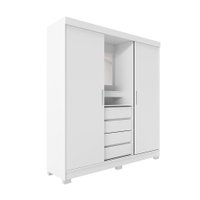 Guarda-Roupa Casal com Espelho e Penteadeira Grécia 2 PT 4 GV Branco